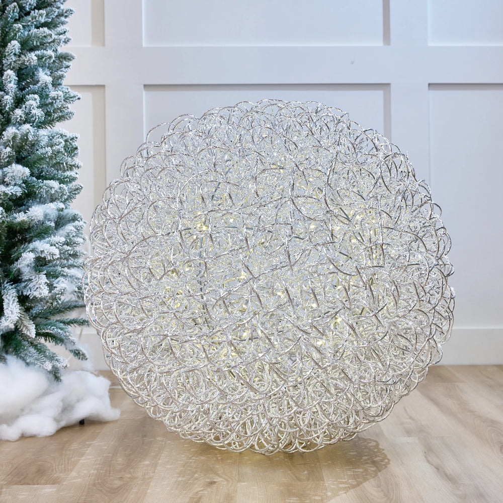 1.6 FT 100 LED Warm White Silver Ball
