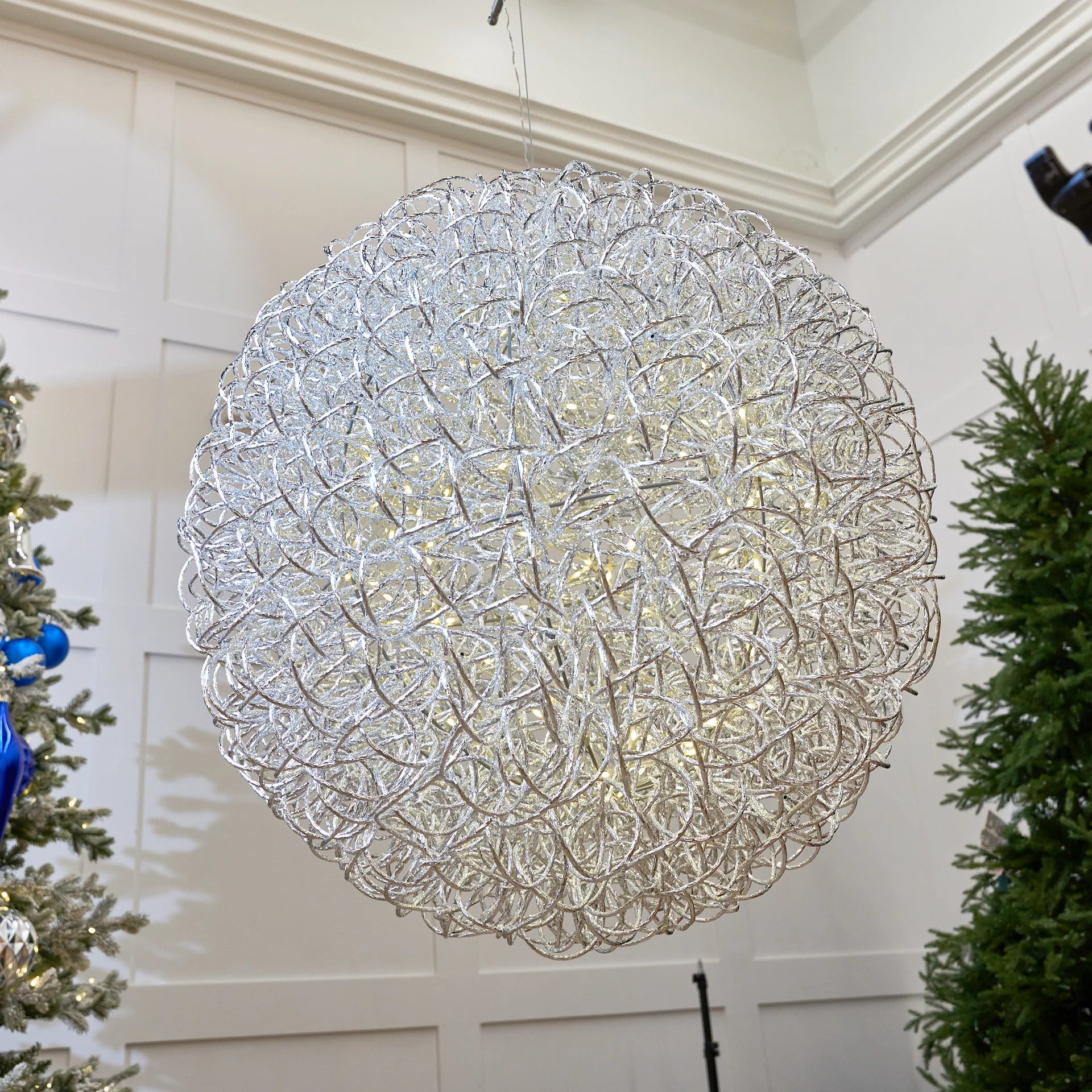 1.6 FT 100 LED Warm White Silver Ball
