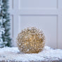 7" 35 LED Warm White Silver Ball