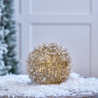 7" 35 LED Warm White Silver Ball