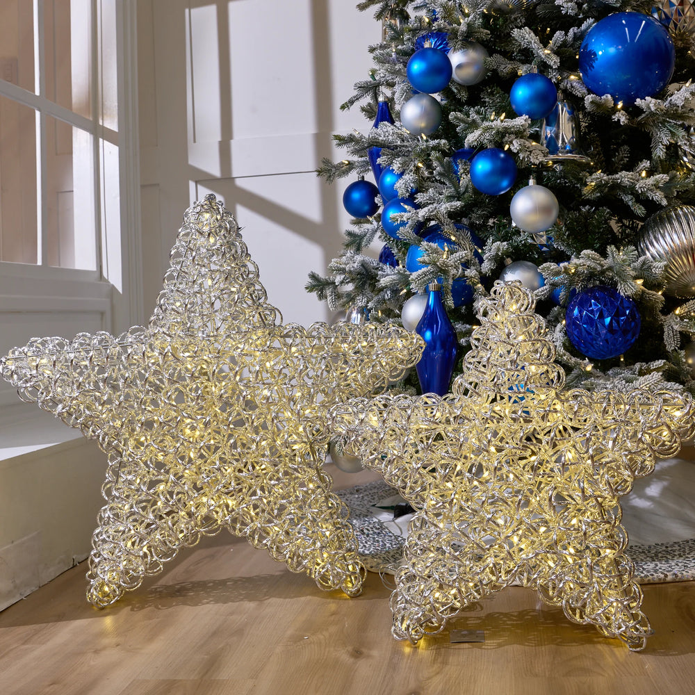 2 FT 100 LED Warm White Silver Star