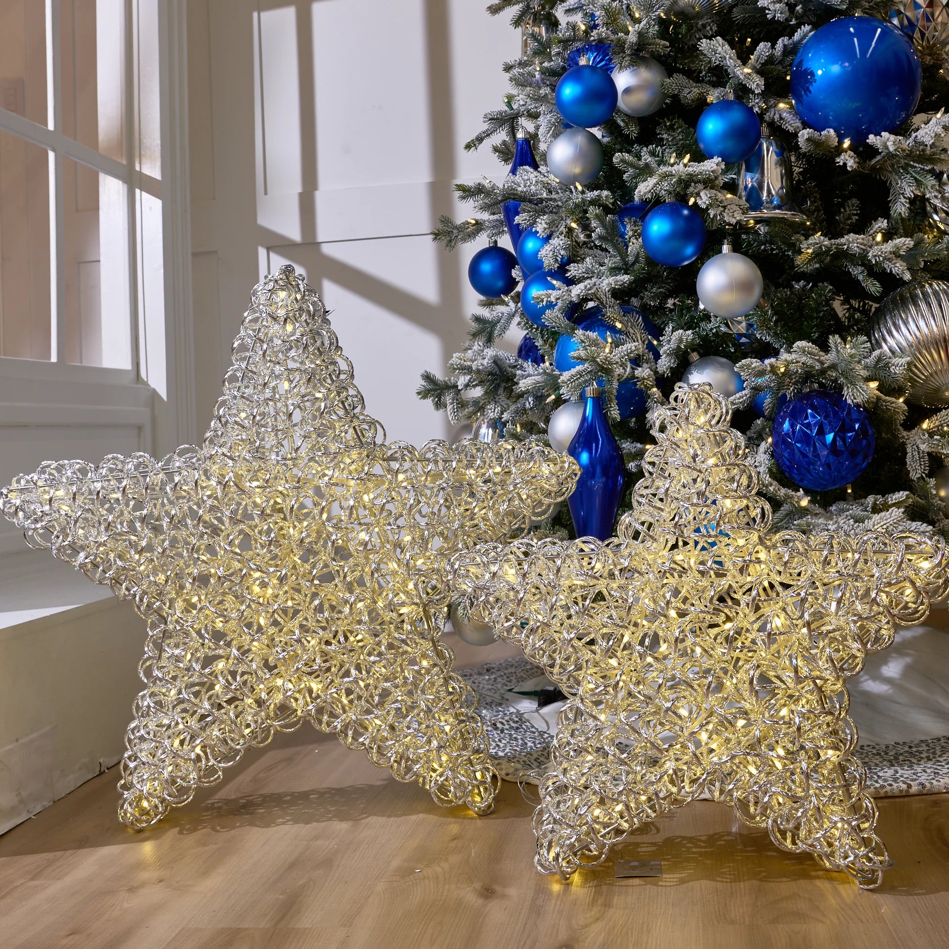 2 FT 100 LED Warm White Silver Star