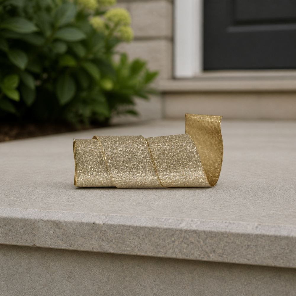 4" X 10YD Champagne Shimmer Ribbon With Glitter