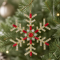 4" Red & Gold Rhinestone Snowflake Ornament