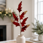 32" Burgundy & Gold Velvet Acanthus Spray