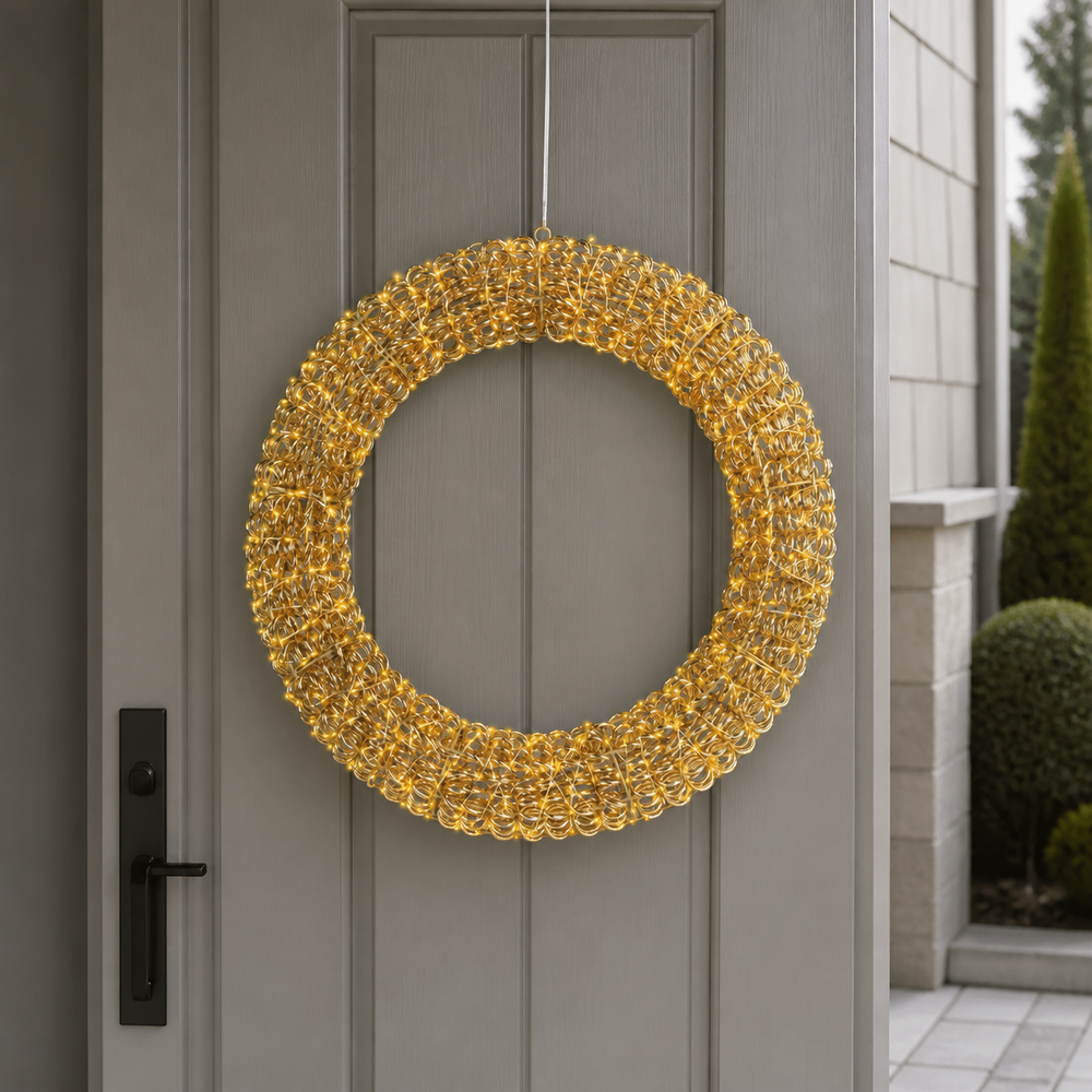 23" Gold Wreath Micro Classic Warm LED