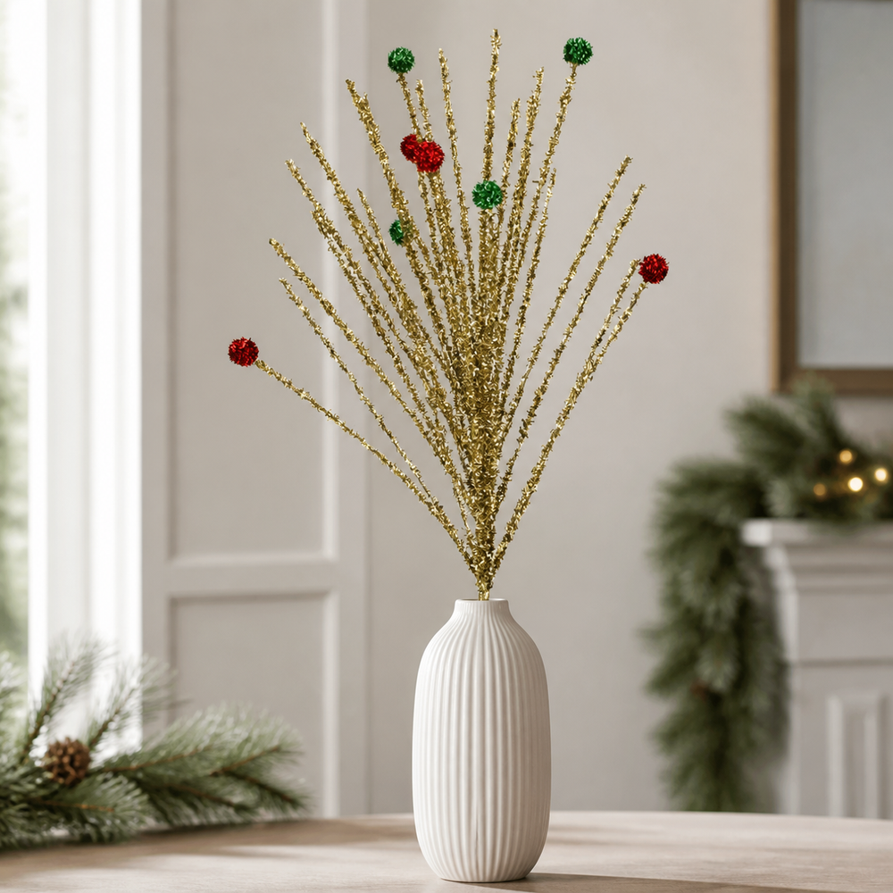 30" Gold Glitter Burst Stem