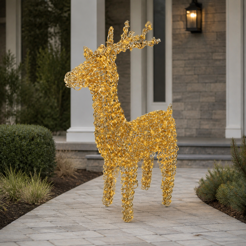 3.5 FT Gold Reindeer Micro Classic Warm LED