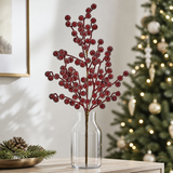 29'' Burgundy Glitter Metallic Berry Spray