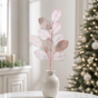 29" Blush Pink Sheer Glitter Magnolia Spray