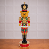 36" Red & Green LED Bear Nutcracker With Drum