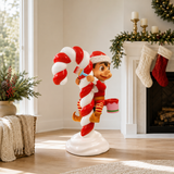 4 FT Santa Elf Painting Candy Cane