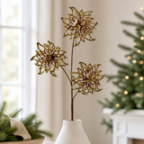 26" Glitter Sequin Poinsettia Spray
