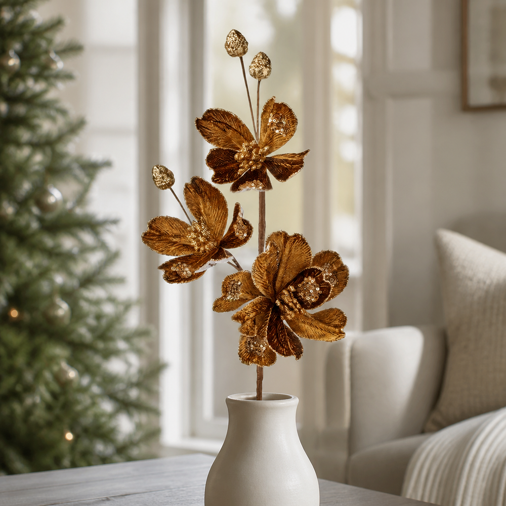 24" Velvet Magnolia Spray