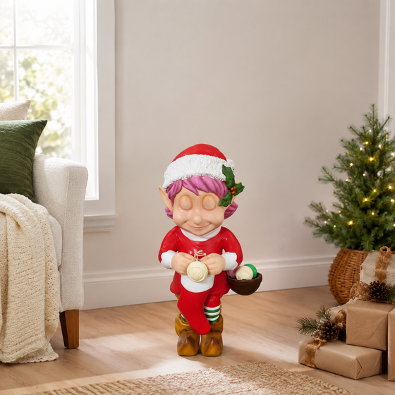 3 FT Knitting Girl Elf