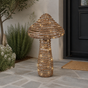 23" 48 LED Soft Warm Brown Wicker Mushroom