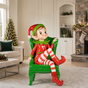 5 FT LED Sitting Elf On Sofa Battery Operated