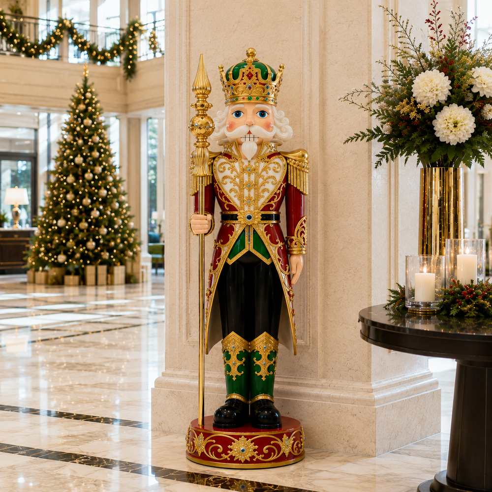 8 FT Red, Green & Gold Nutcracker