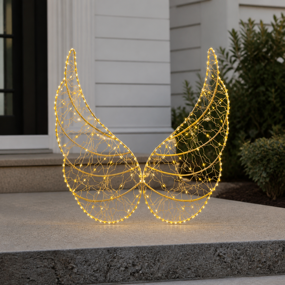 10" Warm White & Classic Warm Micro LED Angel Wings