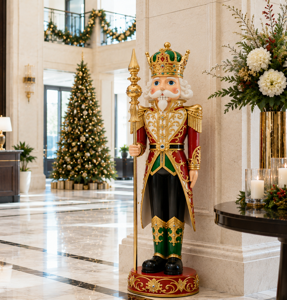 8 FT Red, Green & Gold Nutcracker