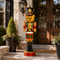 36" Red & Green LED Bear Nutcracker With Drum