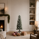 Snowy Pencil Pine Tree Unlit