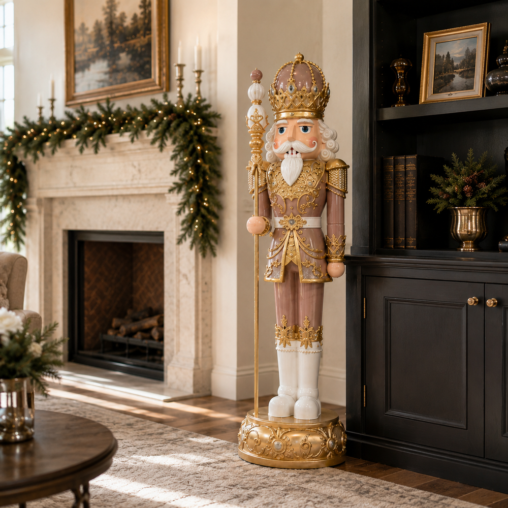 6 FT Gold & Tan Nutcracker