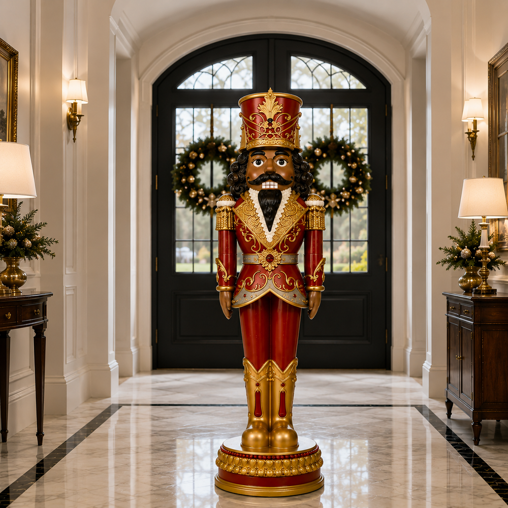 6 FT African American Red Nutcracker