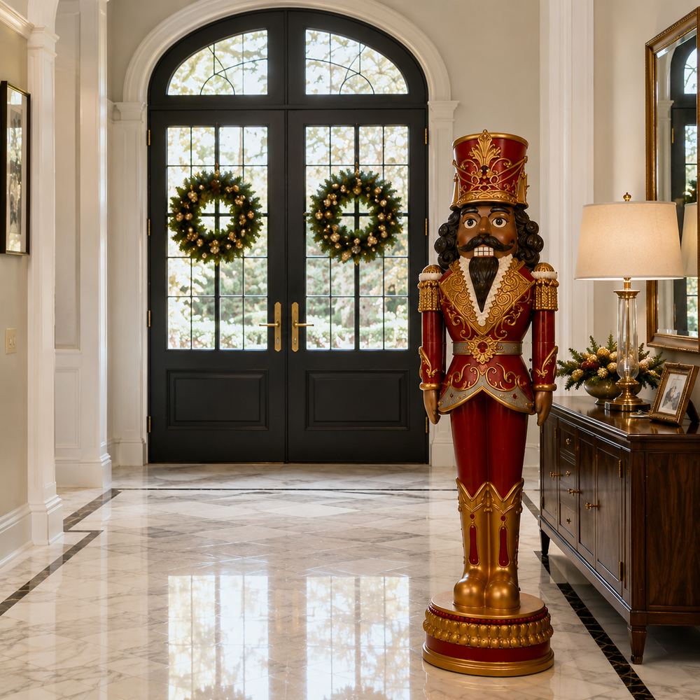 6 FT African American Red Nutcracker