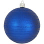 5" Blue Matte Glitter Shatterproof UV Ball Ornament