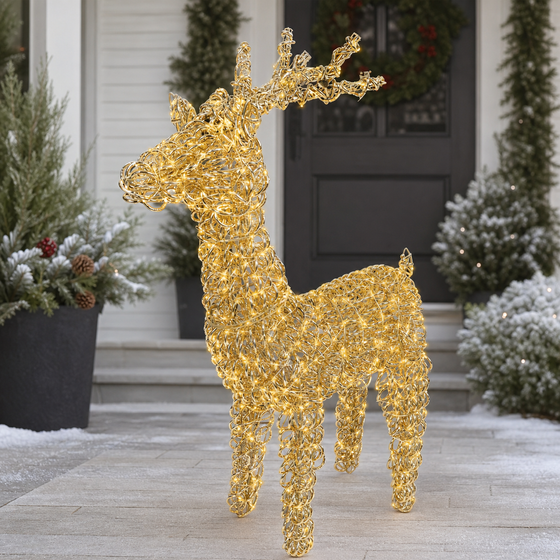 6.5 FT Gold Reindeer Micro Classic Warm LED