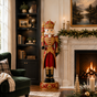 5 FT LED Red & Gold King Nutcracker With Staff With Music