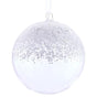 8" Snowed Glass Ball Ornament