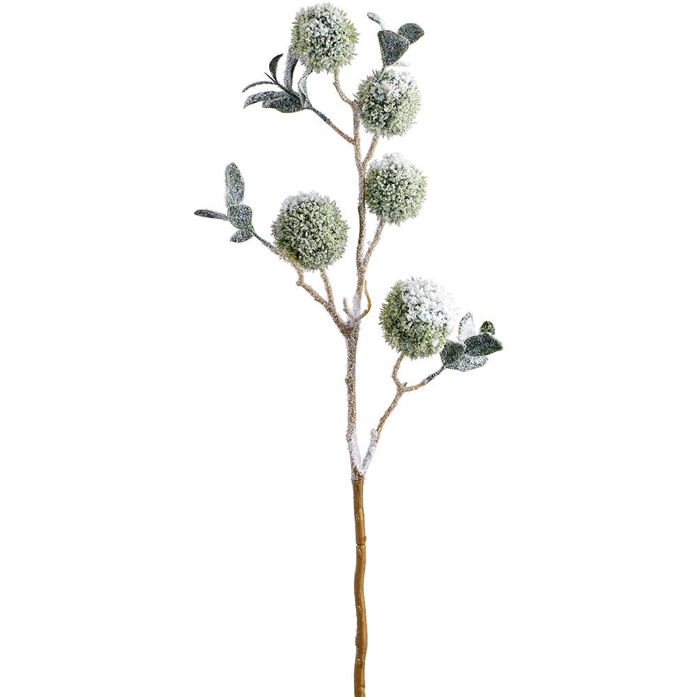 33" Green White Snowed Chestnut Spray