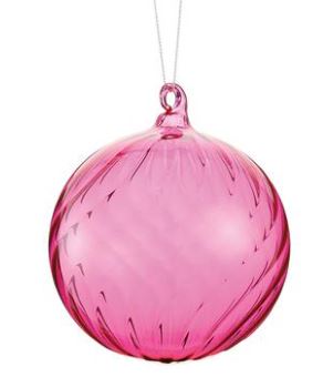 4" Pink Glass Ball Ornament