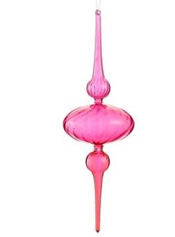 15" Pink Glass Finial Ornament