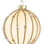 4" Tan Gold Glitter Pearl Glass Ball Ornament