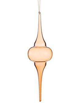 15" Tan Glass Finial Ornament