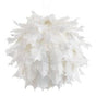 6.5" White Holly Leaf Ball Ornament
