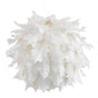 6.5" White Holly Leaf Ball Ornament