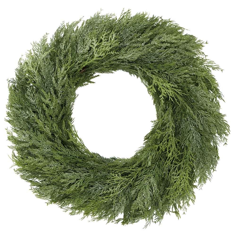 30" Deluxe Mixed Cedar Glitter Wreath