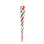 11" Green Red White Swirl Icicle Ornament