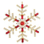 4" Red & Gold Rhinestone Snowflake Ornament