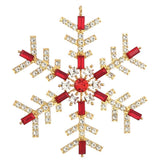 4" Red & Gold Rhinestone Snowflake Ornament