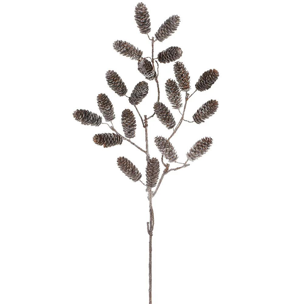 36" Brown Glitter Pinecone Spray
