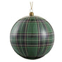 6" Green Plaid Shatterproof Ball Ornament