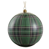 6" Green Plaid Shatterproof Ball Ornament