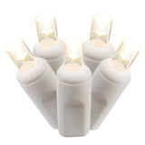 50 LED Warm White Concave String 5 MM Lights With White Wire