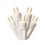 50 LED Warm White Concave String 5 MM Lights With White Wire