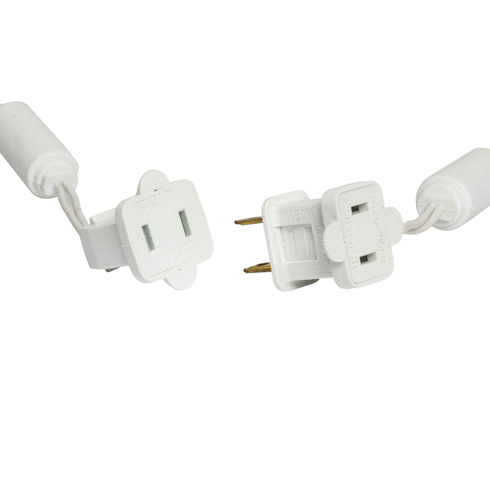 50 LED Warm White Concave String 5 MM Lights With White Wire